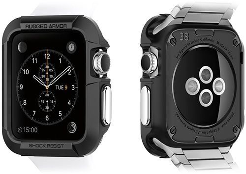 Spigen Rugged Armor Apple Watch 42MM Hoesje Zwart afbeelding 4