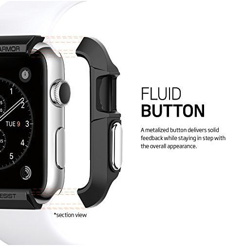 Spigen Rugged Armor Apple Watch 42MM Hoesje Zwart afbeelding 6