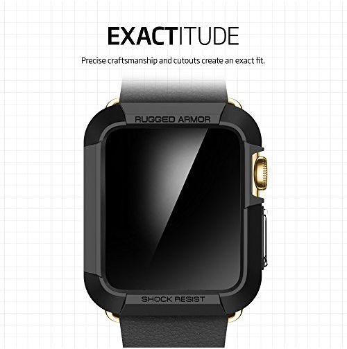 Spigen Rugged Armor Apple Watch 42MM Hoesje Zwart afbeelding 7