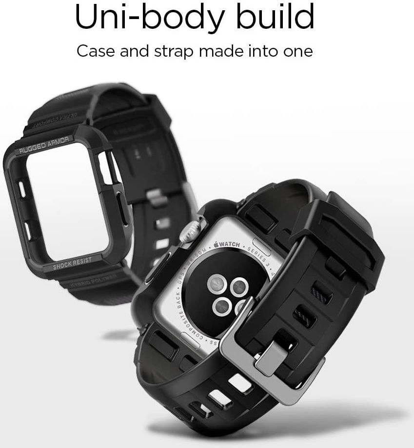 Spigen Rugged Armor Pro Apple Watch 42MM Hoesje en Bandje Zwart afbeelding 5