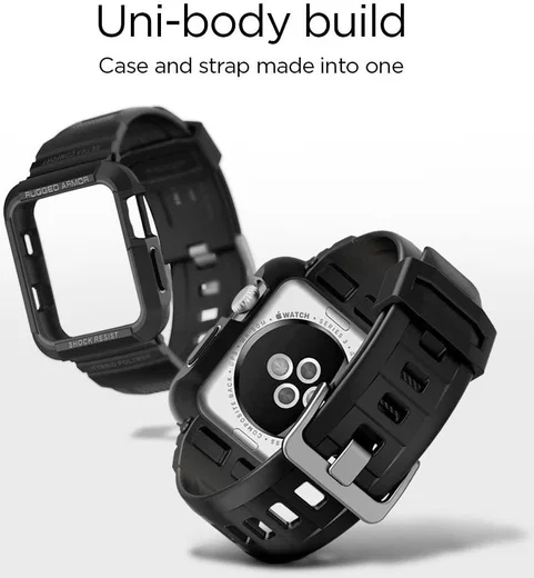 Spigen Rugged Armor Pro Apple Watch 42MM Hoesje en Bandje Zwart afbeelding 5