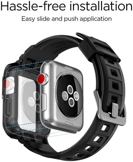 Spigen Rugged Armor Pro Apple Watch 42MM Hoesje en Bandje Zwart afbeelding 6
