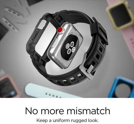 Spigen Rugged Armor Pro Apple Watch 42MM Hoesje en Bandje Zwart afbeelding 8