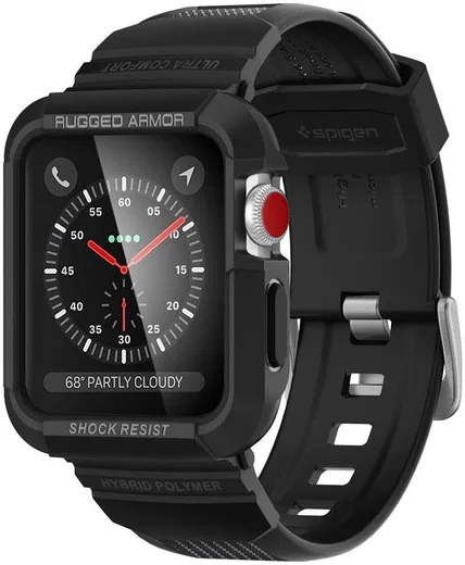 Spigen Rugged Armor Pro Apple Watch 42MM Hoesje en Bandje Zwart afbeelding 9