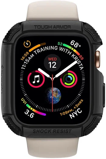 Spigen Tough Armor Apple Watch 44MM Hoesje Full Protect Zwart afbeelding 4