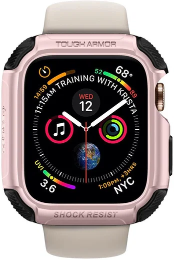 Spigen Tough Armor Apple Watch 44MM Hoesje Full Protect Roze Goud afbeelding 4