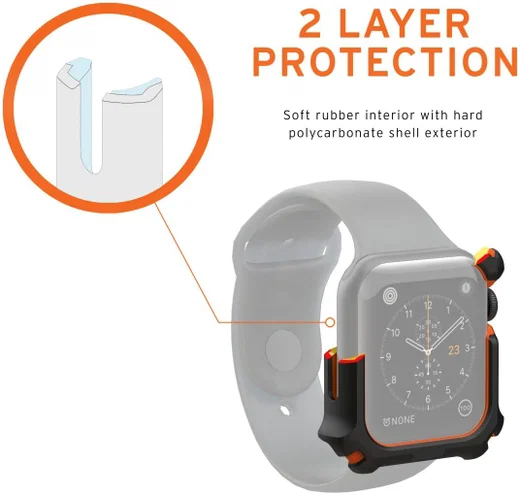 Urban Armor Gear Apple Watch 44MM Hoesje Zwart/Oranje afbeelding 10