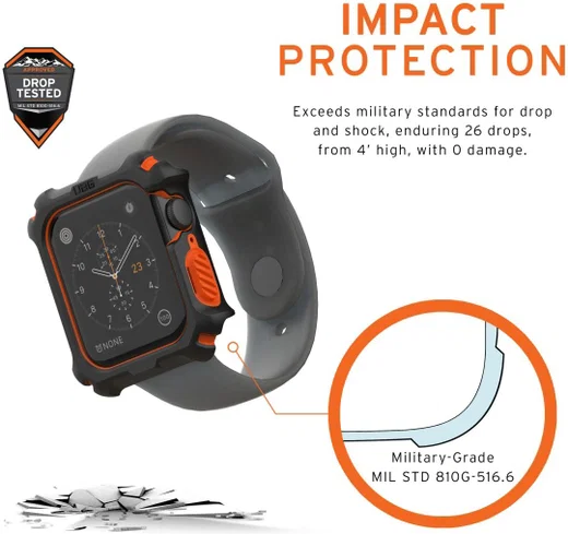 Urban Armor Gear Apple Watch 44MM Hoesje Zwart/Oranje afbeelding 11