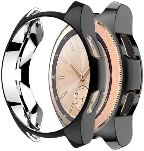Samsung Galaxy Watch 46MM Hoesje Flexibel TPU Bumper Zwart afbeelding 2
