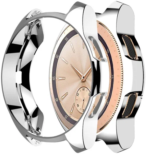 Samsung Galaxy Watch 46MM Hoesje - Flexibel TPU Bumper - Zilver afbeelding 2