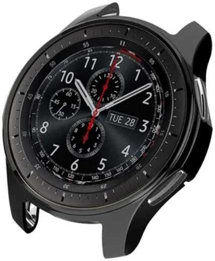 Samsung Galaxy Watch 46MM / Gear S3 Hoesje Flexibel TPU Bumper Zwart afbeelding 1