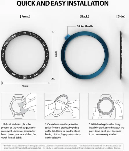Ringke Bezel Styling Galaxy Watch 46MM Randbeschermer RVS Black afbeelding 9