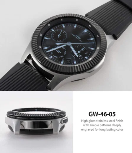 Ringke Bezel Styling Galaxy Watch 46MM Randbeschermer RVS Black afbeelding 5