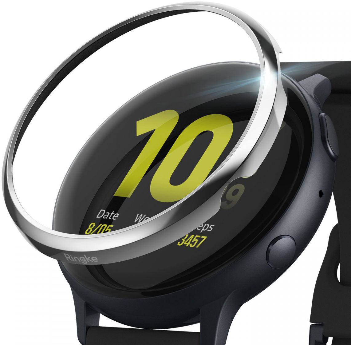Ringke Bezel Styling Galaxy Watch Active 2 44MM Randbeschermer Zilver afbeelding 1
