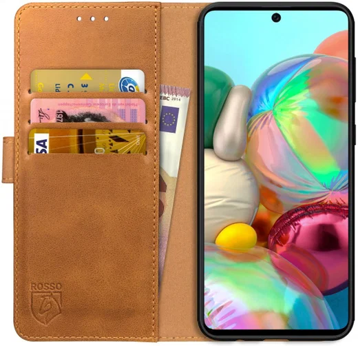 Rosso Element Samsung Galaxy A51 Hoesje Book Cover Lichtbruin afbeelding 1
