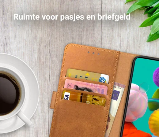 Rosso Element Samsung Galaxy A71 Hoesje Book Cover Lichtbruin afbeelding 9