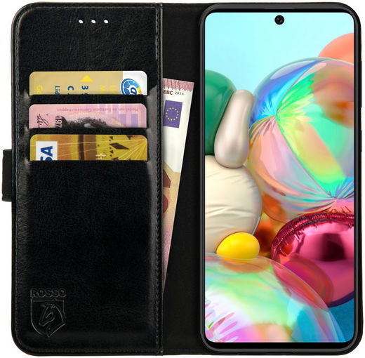 Rosso Element Samsung Galaxy A51 Hoesje Book Cover Zwart afbeelding 1