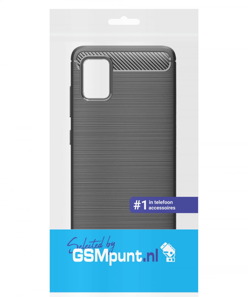 Samsung Galaxy A51 Hoesje Geborsteld TPU Zwart afbeelding 4