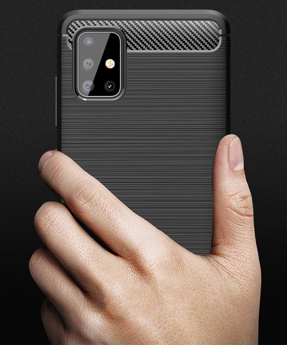 Samsung Galaxy A51 Hoesje Geborsteld TPU Zwart afbeelding 10