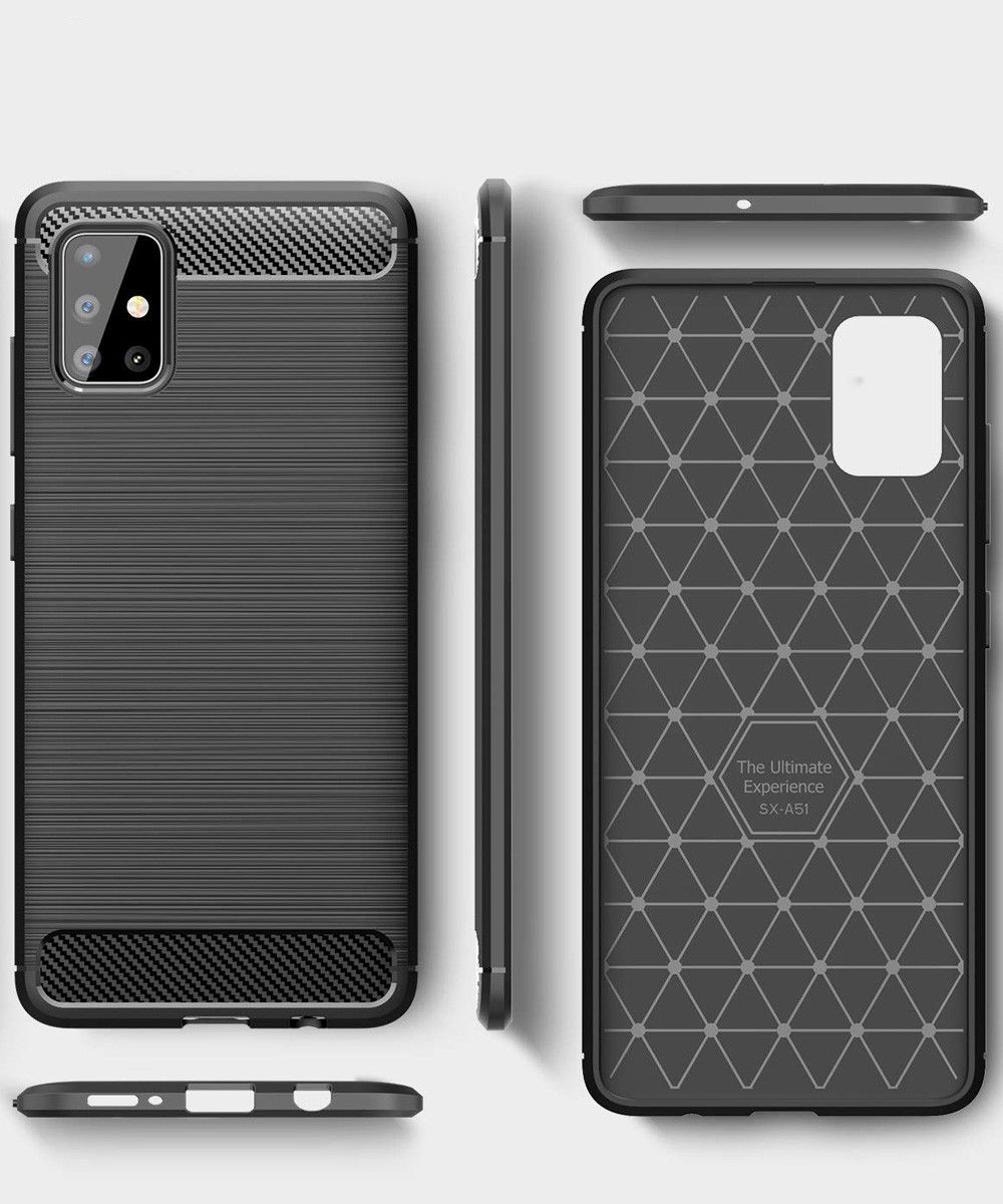 Samsung Galaxy A51 Hoesje Geborsteld TPU Zwart afbeelding 8