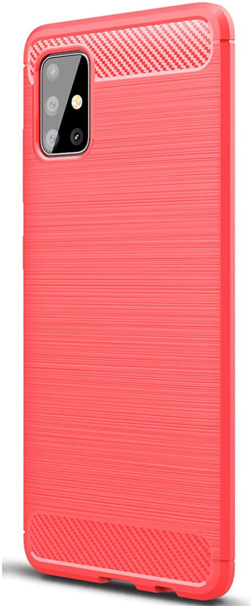 Samsung Galaxy A51 Hoesje Geborsteld TPU Rood afbeelding 4