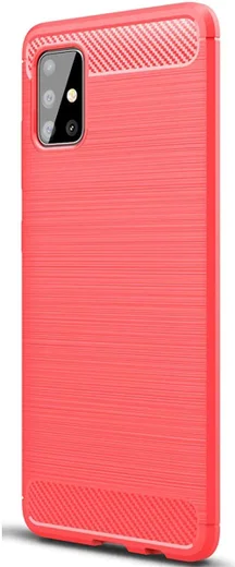 Samsung Galaxy A51 Hoesje Geborsteld TPU Rood afbeelding 4