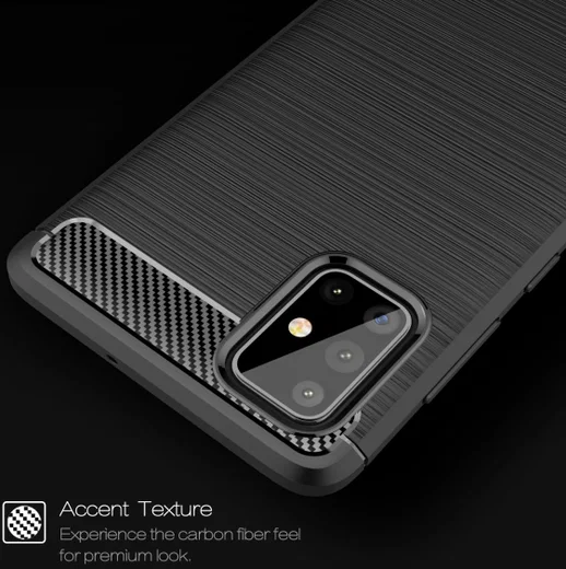 Samsung Galaxy A71 Geborsteld TPU Hoesje Zwart afbeelding 8