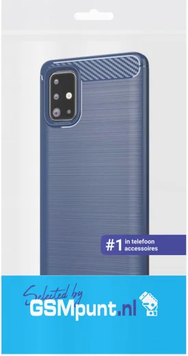 Samsung Galaxy A71 Geborsteld TPU Hoesje Blauw afbeelding 4