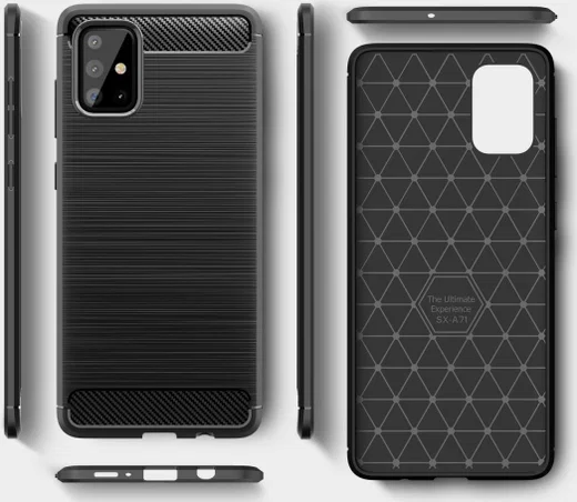Samsung Galaxy A71 Geborsteld TPU Hoesje Blauw afbeelding 8