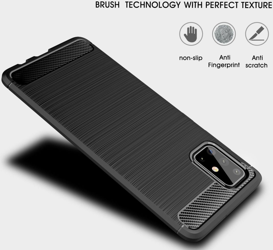 Samsung Galaxy A71 Geborsteld TPU Hoesje Blauw afbeelding 6