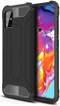 Samsung Galaxy A51 Hoesje Shock Proof Hybride Back Cover Zwart