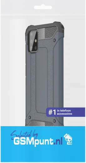 Samsung Galaxy A71 Hoesje Shock Proof Hybride Backcover Donker Blauw afbeelding 2