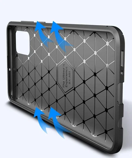 Samsung Galaxy A51 Hoesje Geborsteld Carbon Zwart afbeelding 9