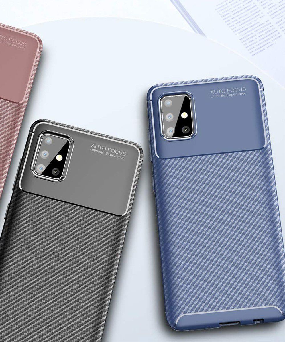 Samsung Galaxy A51 Hoesje Geborsteld Carbon Blauw afbeelding 9