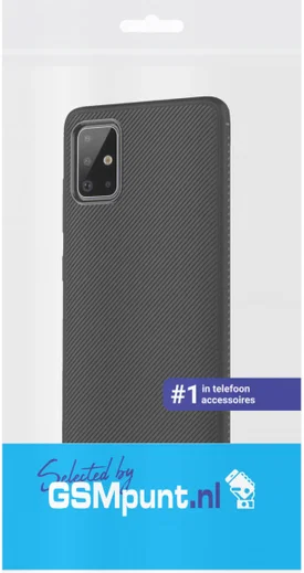Samsung Galaxy A71 Hoesje Twill Slim Textuur Zwart afbeelding 2
