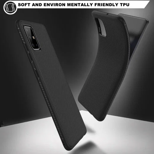 Samsung Galaxy A71 Hoesje Twill Slim Textuur Zwart afbeelding 8
