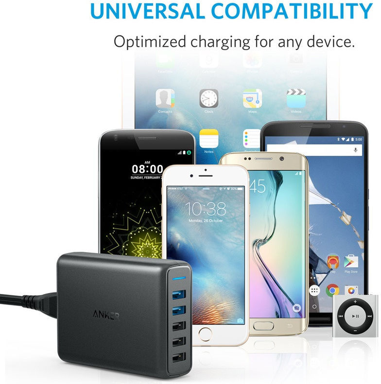 Anker PowerPort Speed (63W) 5-Poorts Quick Charge Thuislader Zwart afbeelding 9