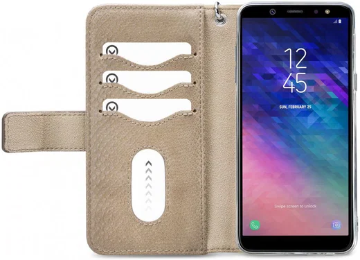 Mobilize Gelly Wallet Zipper Galaxy A6 Plus (2018) Hoesje Latte afbeelding 3