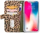 Mobilize Gelly Wallet Zipper Apple iPhone XS / X Hoesje Olive Leopard afbeelding 3