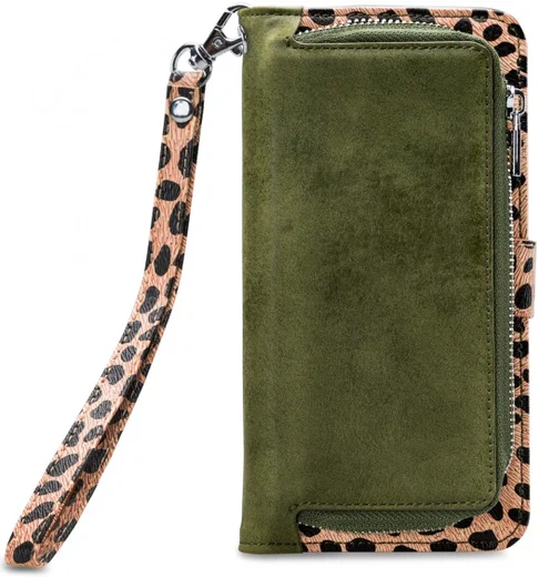 Mobilize Gelly Wallet Zipper Apple iPhone XS / X Hoesje Olive Leopard afbeelding 5