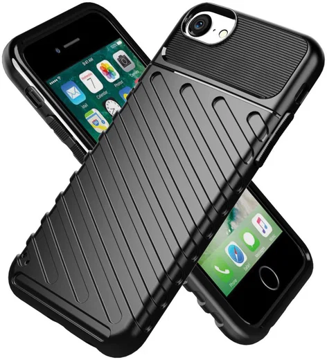 iPhone 7/8/SE (2020/2022) Hoesje Twill Thunder Back Cover Zwart afbeelding 2