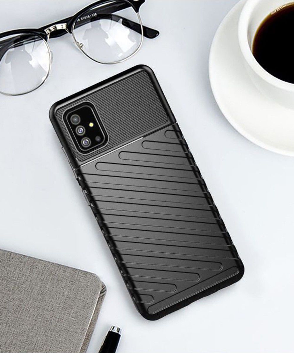 Samsung Galaxy A51 Hoesje TPU Thunder Design Zwart afbeelding 4