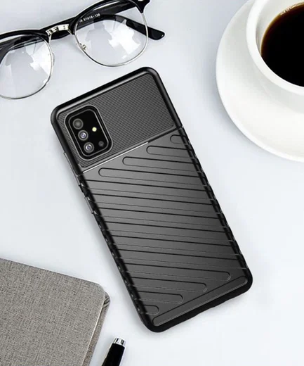 Samsung Galaxy A51 Hoesje TPU Thunder Design Zwart afbeelding 4
