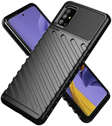 Samsung Galaxy A51 Hoesje TPU Thunder Design Zwart afbeelding 2