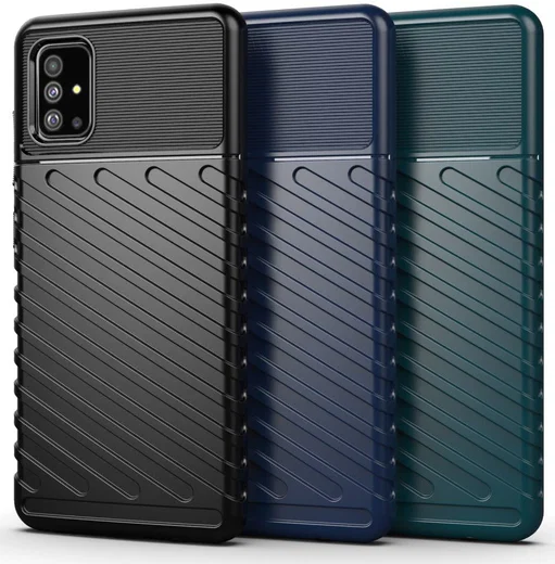 Samsung Galaxy A51 Hoesje TPU Thunder Design Zwart afbeelding 8