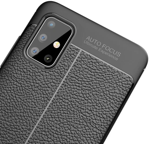 Samsung Galaxy A51 Hoesje TPU Leer Design Zwart afbeelding 8