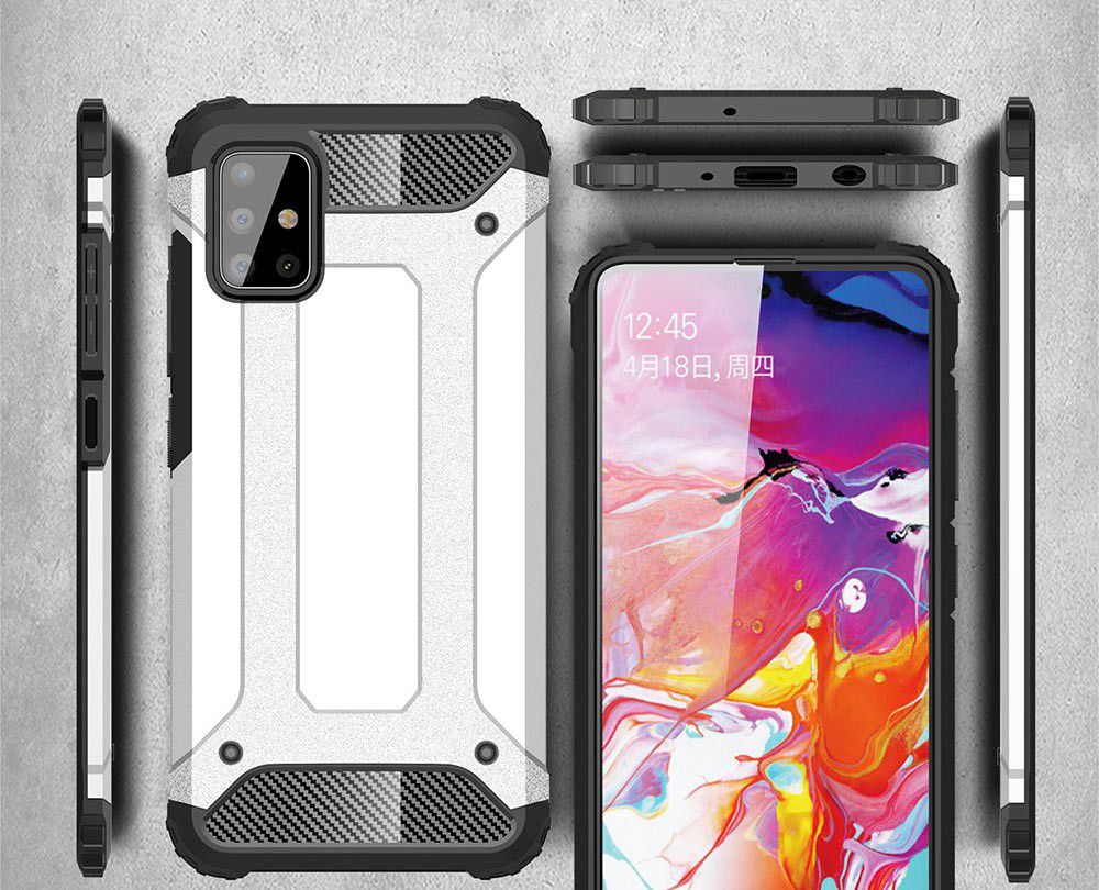 Samsung Galaxy A51 Hoesje Shock Proof Hybride Back Cover Blauw afbeelding 7