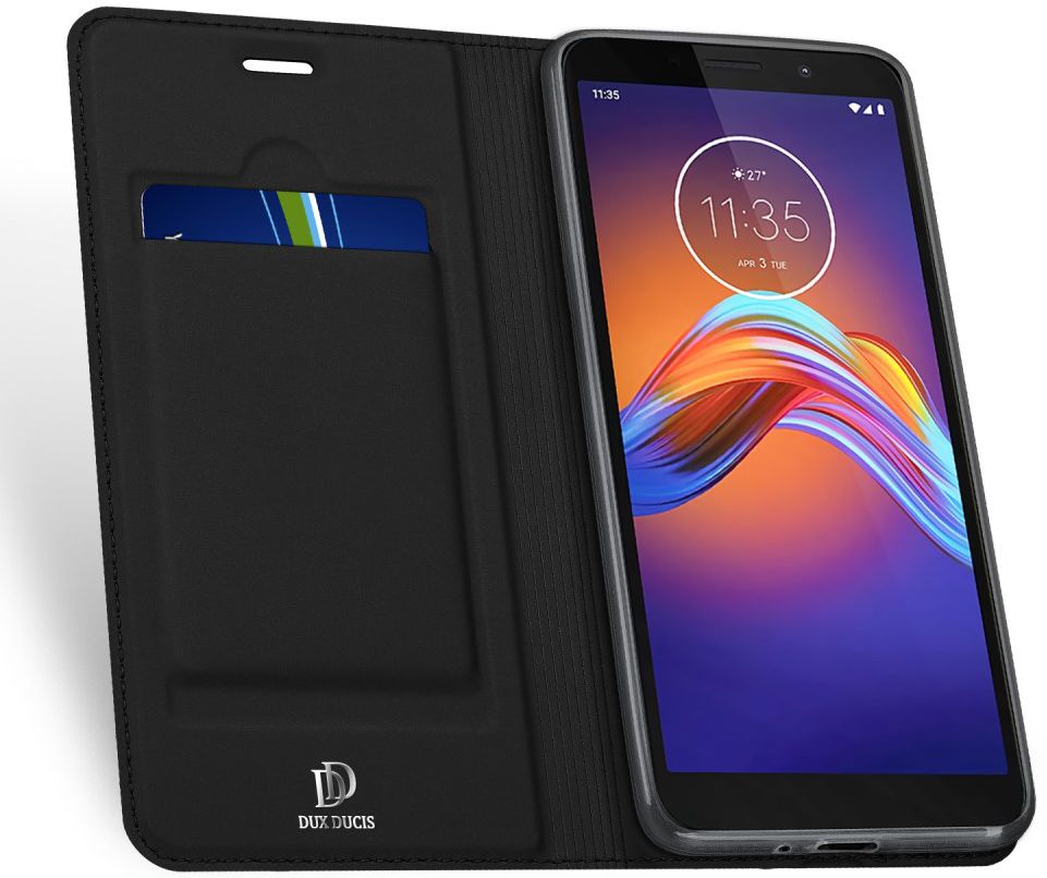 Dux Ducis Skin Pro Series Motorola Moto E6 Play Flip Hoesje Zwart afbeelding 2