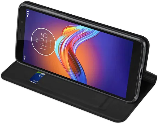 Dux Ducis Skin Pro Series Motorola Moto E6 Play Flip Hoesje Zwart afbeelding 4