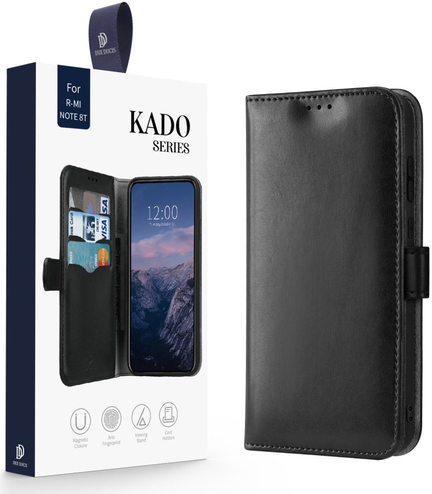 Dux Ducis Kado Series Xiaomi Redmi Note 8T Portemonnee Hoesje Zwart afbeelding 3